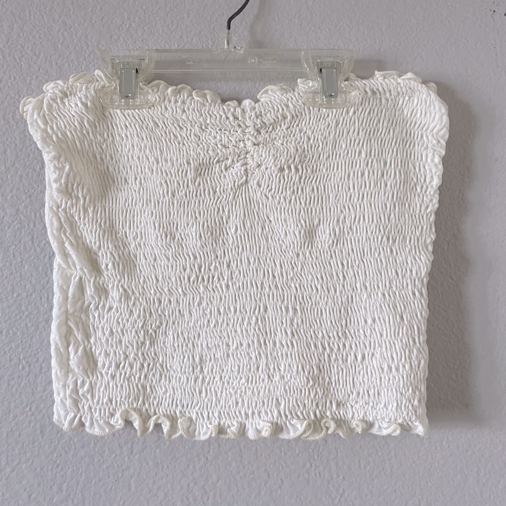 Strapless crop shirt